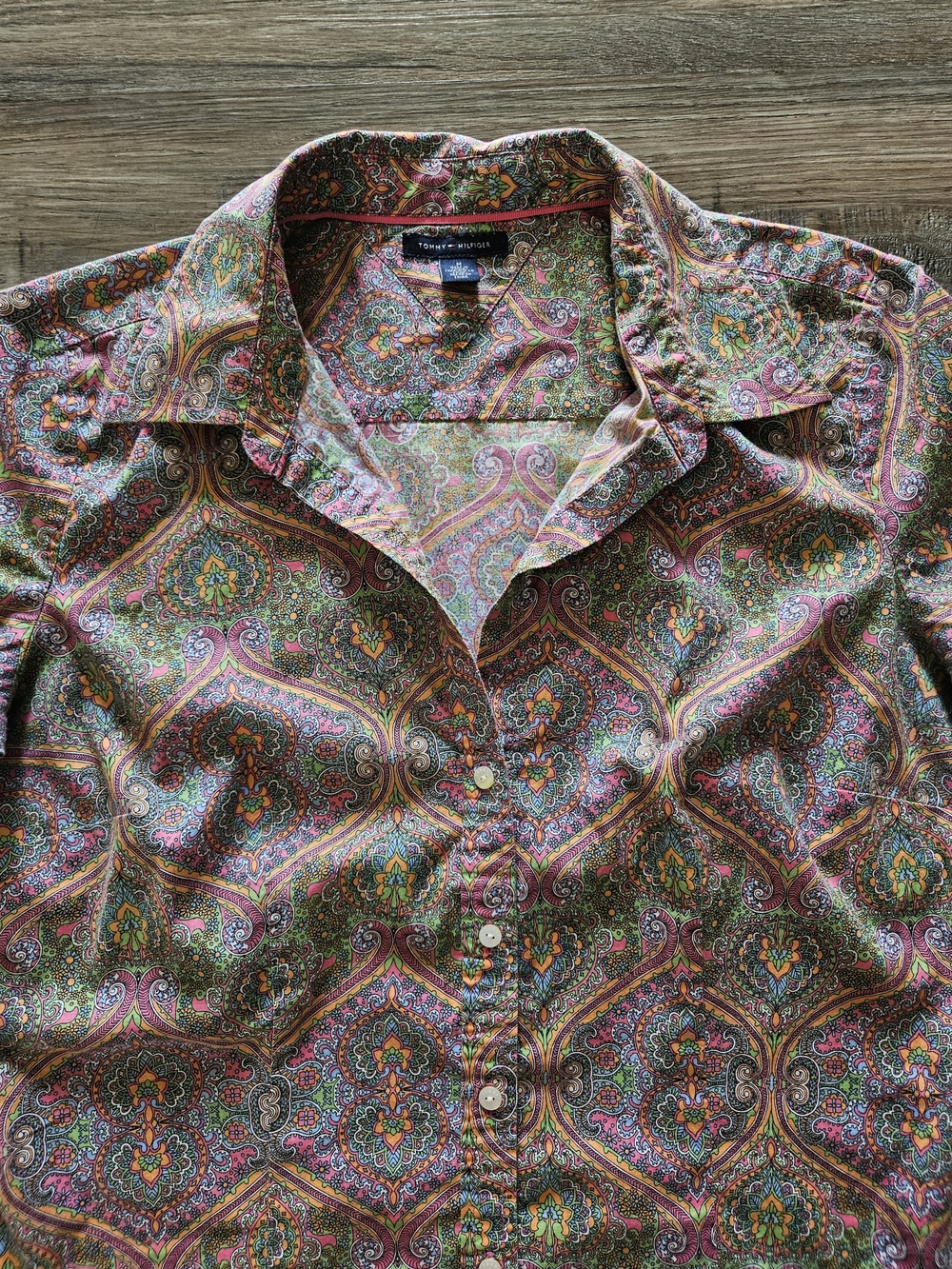 Vintage Tommy Hilfiger Colorful Paisley‎ Button-Down Shirt